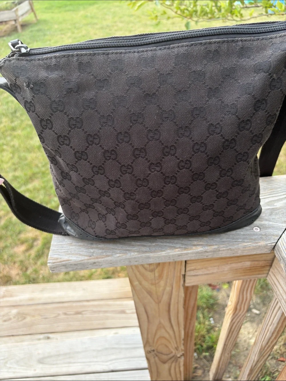 Gucci Messenger charcoal black Monogram Messenger Bag